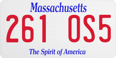 MA license plate 261OS5