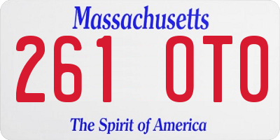 MA license plate 261OT0
