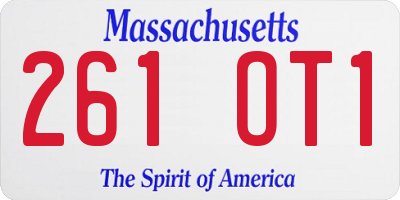 MA license plate 261OT1