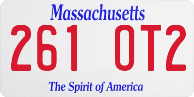MA license plate 261OT2