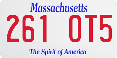 MA license plate 261OT5