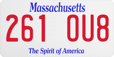 MA license plate 261OU8