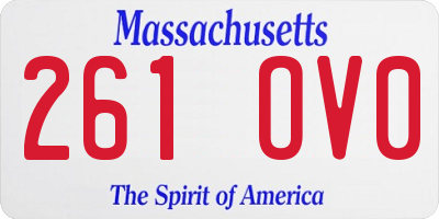 MA license plate 261OV0