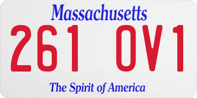 MA license plate 261OV1