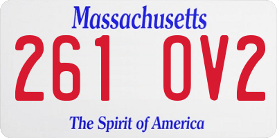 MA license plate 261OV2