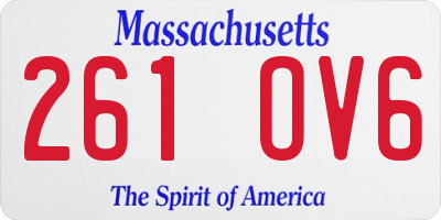 MA license plate 261OV6