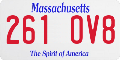 MA license plate 261OV8