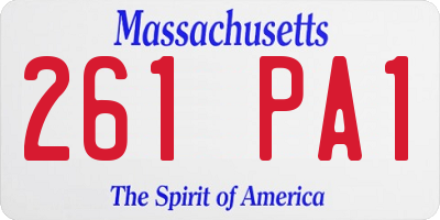 MA license plate 261PA1
