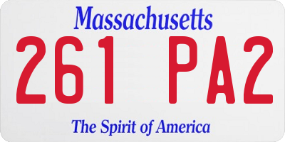MA license plate 261PA2
