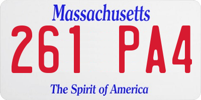 MA license plate 261PA4