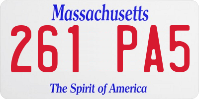 MA license plate 261PA5