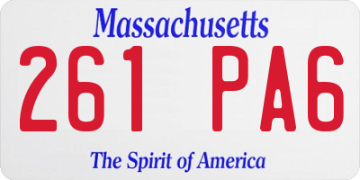 MA license plate 261PA6