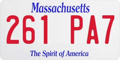 MA license plate 261PA7
