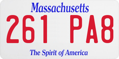 MA license plate 261PA8
