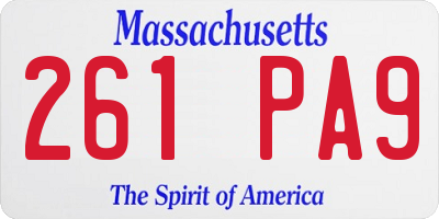 MA license plate 261PA9