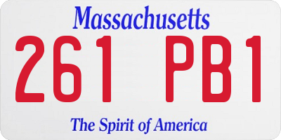 MA license plate 261PB1