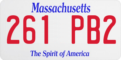 MA license plate 261PB2