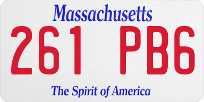 MA license plate 261PB6