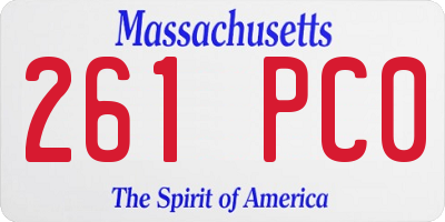 MA license plate 261PC0