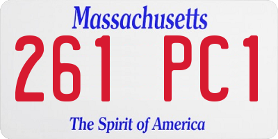MA license plate 261PC1