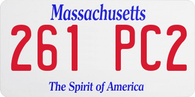 MA license plate 261PC2