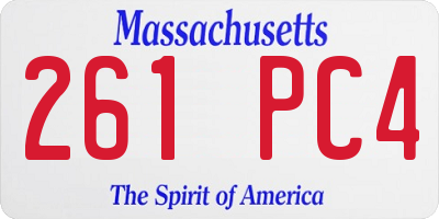 MA license plate 261PC4