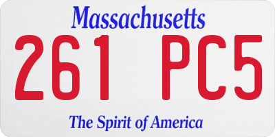 MA license plate 261PC5