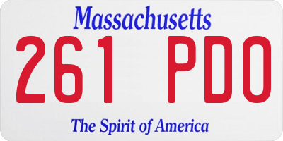 MA license plate 261PD0