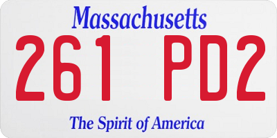 MA license plate 261PD2