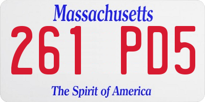 MA license plate 261PD5