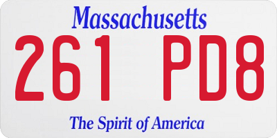 MA license plate 261PD8