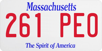 MA license plate 261PE0