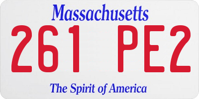 MA license plate 261PE2