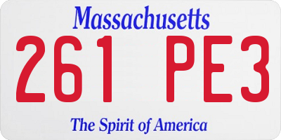 MA license plate 261PE3