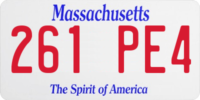 MA license plate 261PE4