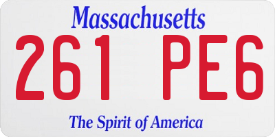 MA license plate 261PE6
