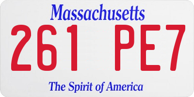 MA license plate 261PE7