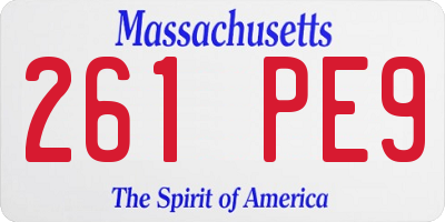 MA license plate 261PE9