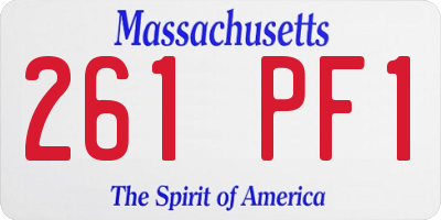MA license plate 261PF1