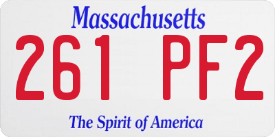 MA license plate 261PF2