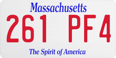 MA license plate 261PF4