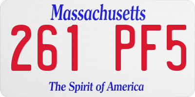 MA license plate 261PF5