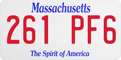 MA license plate 261PF6