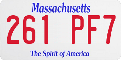 MA license plate 261PF7