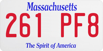 MA license plate 261PF8