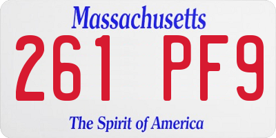 MA license plate 261PF9