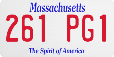 MA license plate 261PG1