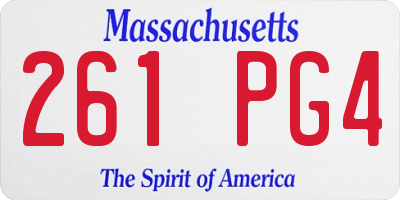 MA license plate 261PG4
