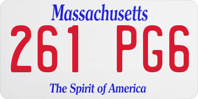 MA license plate 261PG6