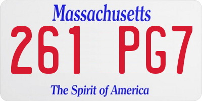 MA license plate 261PG7